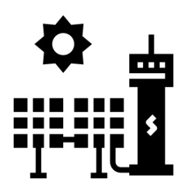Exemplo de usina fotovoltaica alimentando um eletroposto